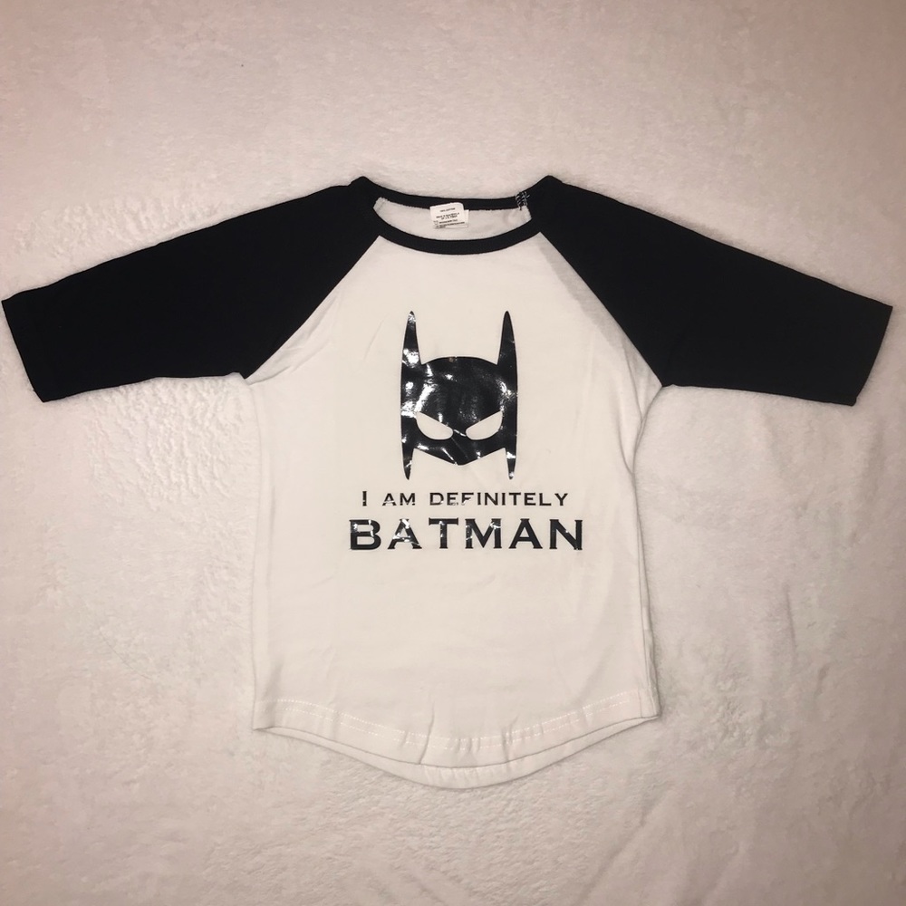 Batman t-shirt, sizes available are 2T and 3T.